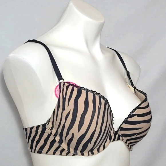 34C Maidenform 9279 Cotton Signature Push Up UW Bra Zebra NWT - Picture 2 of 3